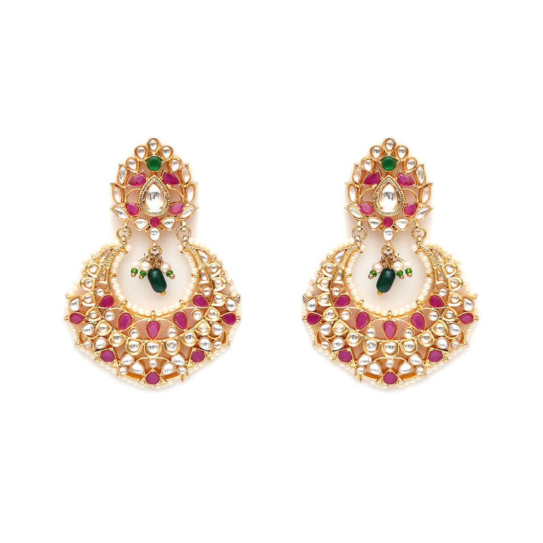 Kundan Chand Earrings | SHOBITAM
