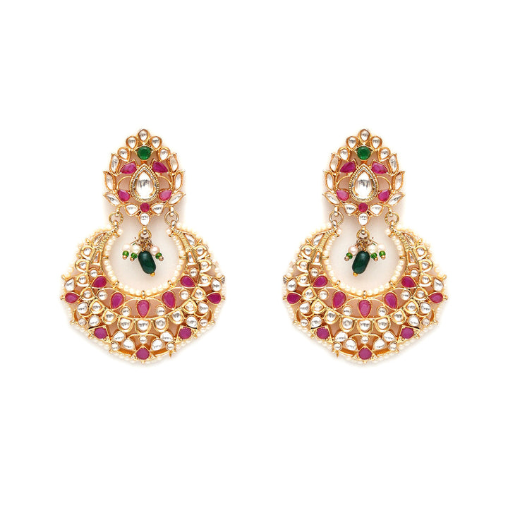 Kundan Chand Earrings | SHOBITAM