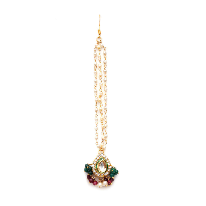 Women's Multi Stone Kundan Maang Tikka | SHOBITAM