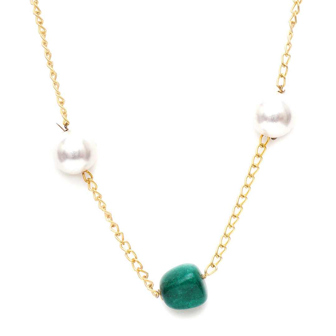 Layered Pearl and Emerald Neckpiece | SHOBITAM