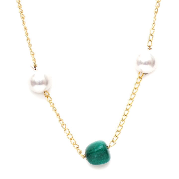 Layered Pearl and Emerald Neckpiece | SHOBITAM