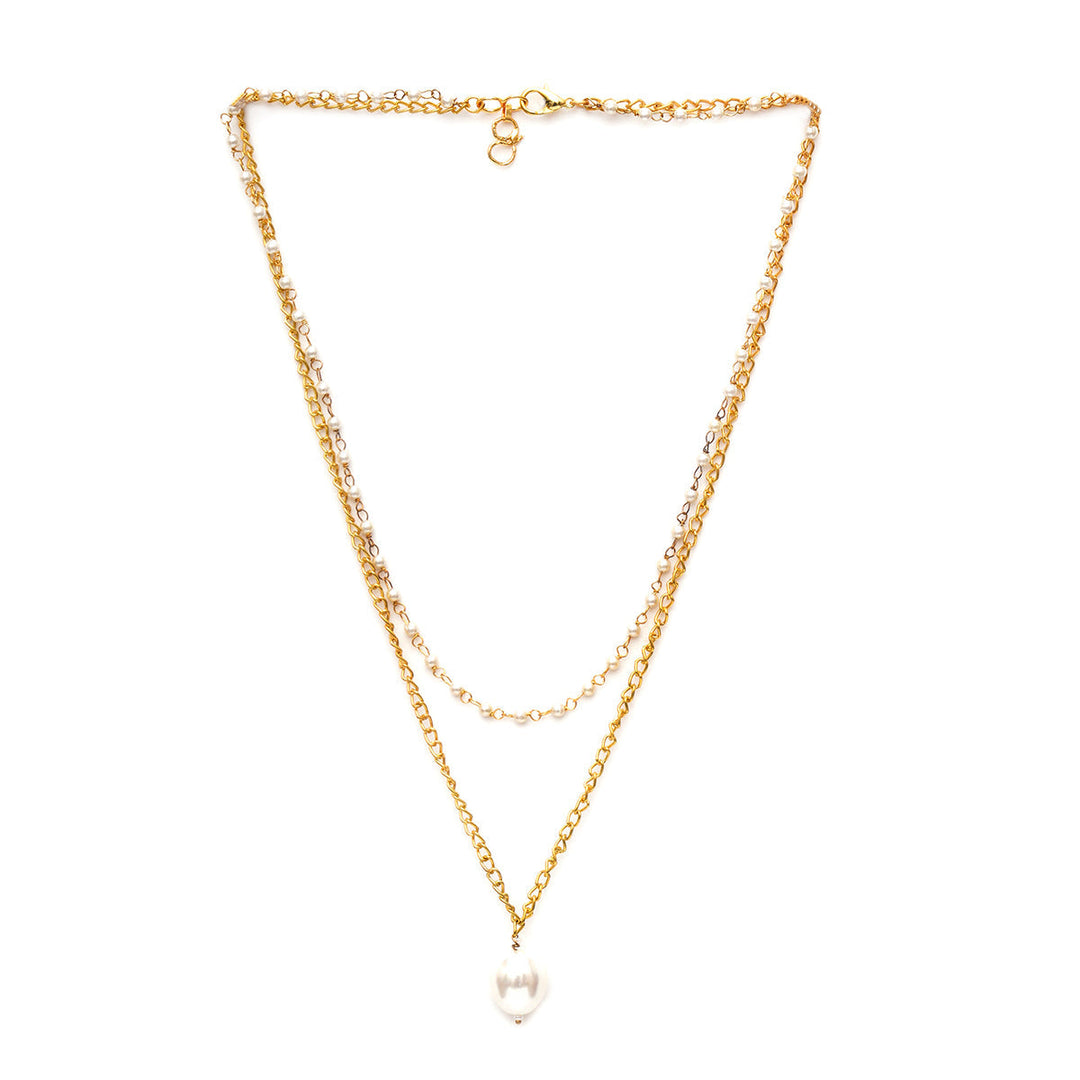 Layered Pearl and Gold Neckpiece | SHOBITAM