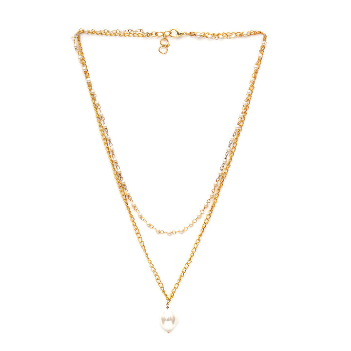 Layered Pearl and Gold Neckpiece | SHOBITAM