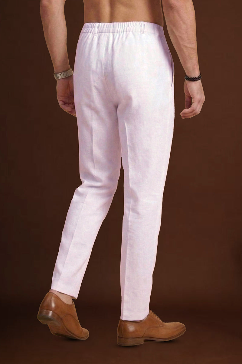 White Poly Silk Solid Ethnic Trouser | SHOBITAM