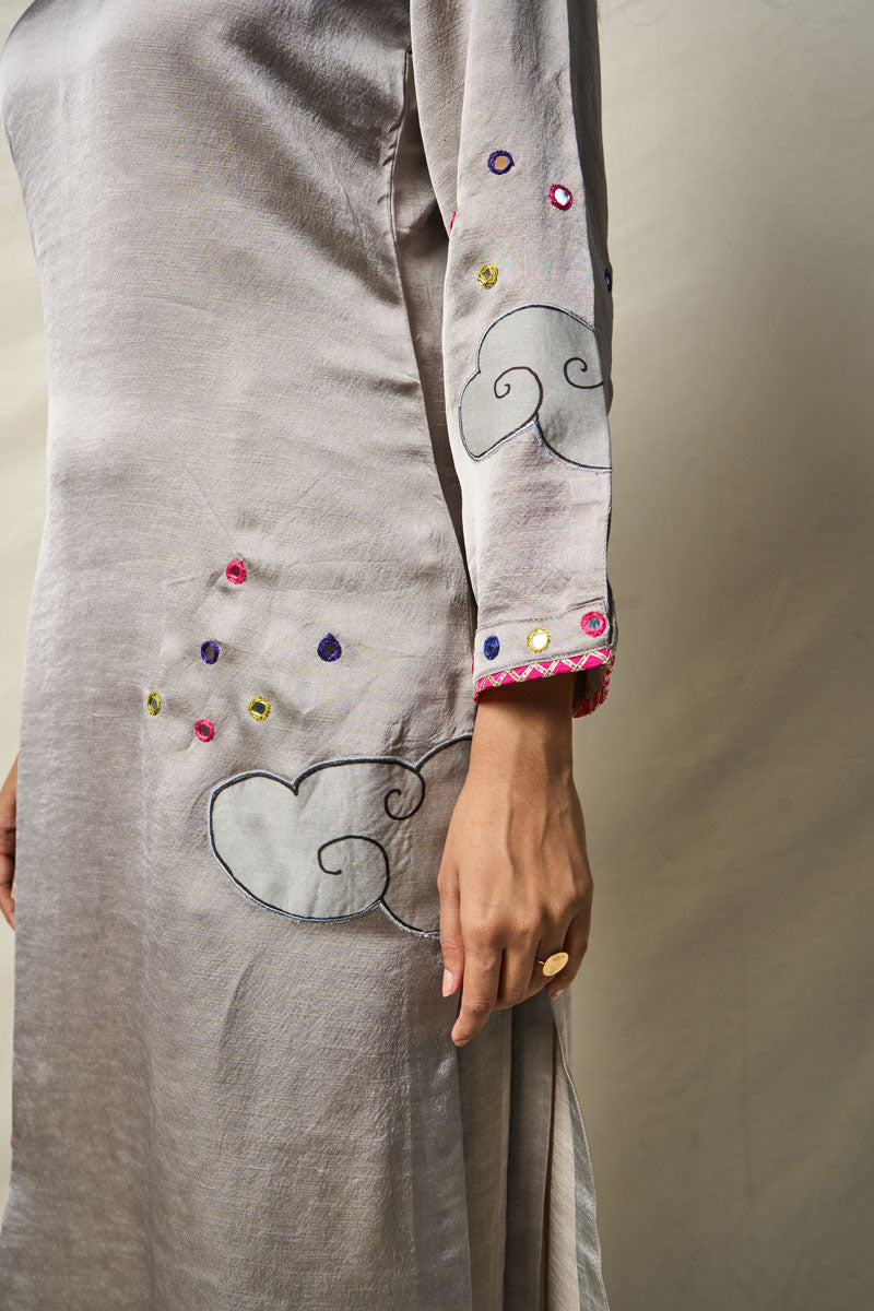 MEGHDOOT GREY KURTA + SALWAR (SET OF 2) | SHOBITAM