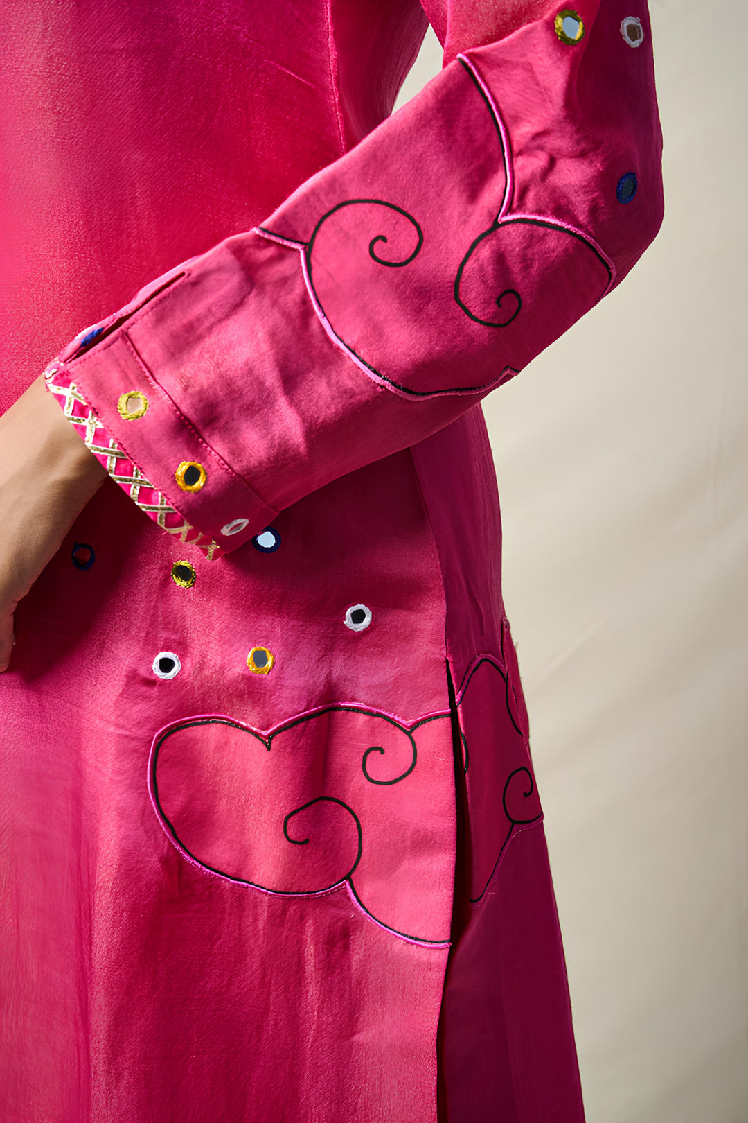 MEGHDOOT PINK KURTA + SALWAR + DUPATTA (SET OF 3) | SHOBITAM