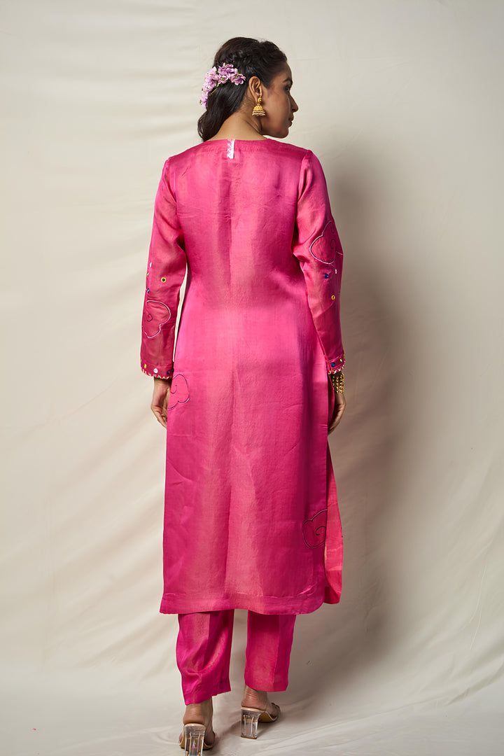 MEGHDOOT PINK KURTA + SALWAR ( SET OF 2) | SHOBITAM