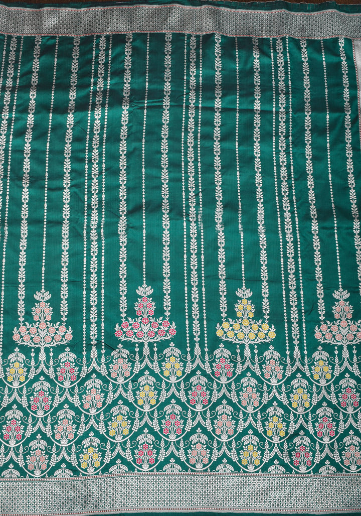 Exquisite Chandelier Design Grand kadhuwa Meenakari Banarasi Silk Saree in Rama Green| SILK MARK CERTIFIED