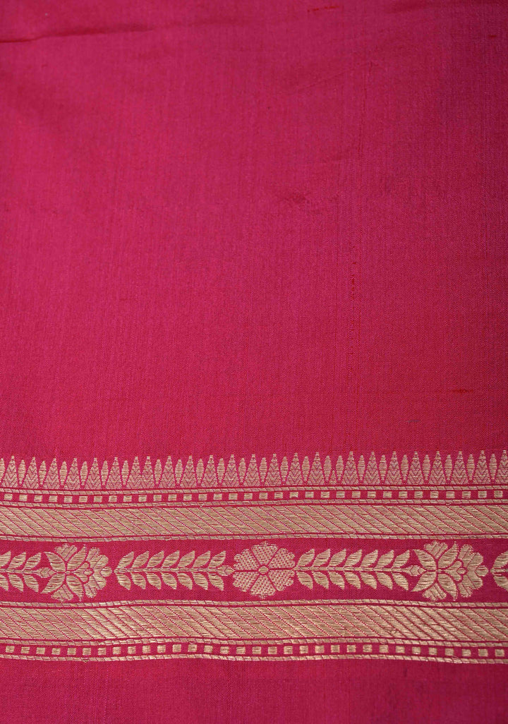 Bright Pink Shikaargah Jaal Brocade with  Katan Silk Banarasi Saree And Zari Broder | SILK MARK CERTIFIED