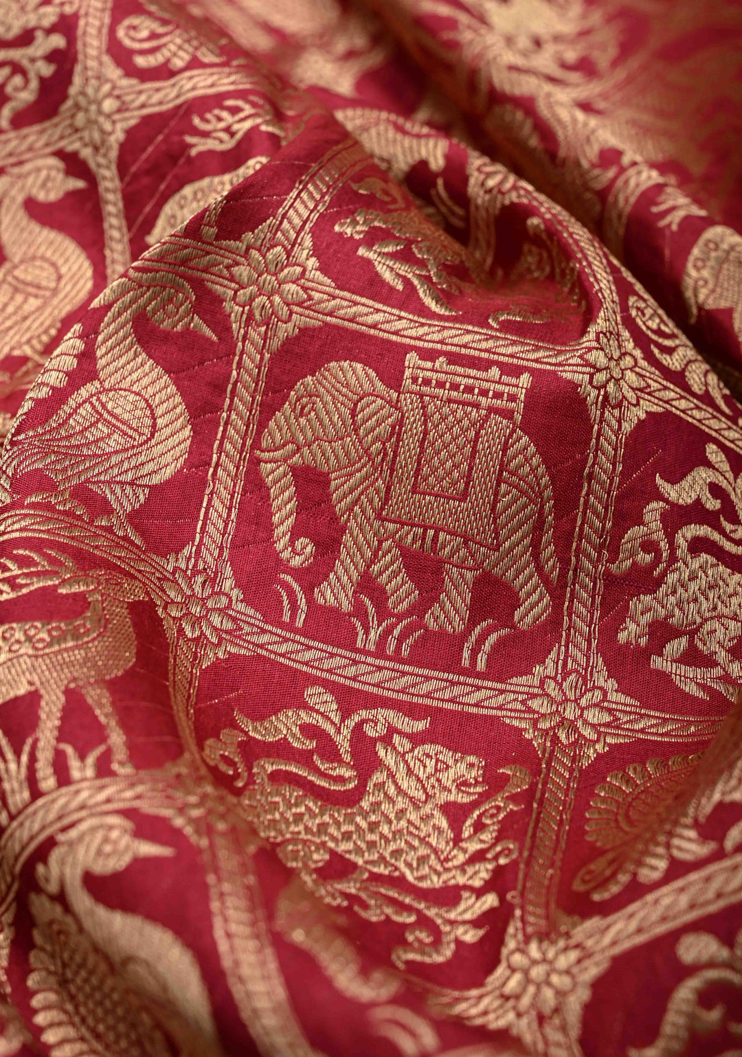 Maroon Pure Banarasi Katan Silk Saree with Shikaargah Patola Brocade and Zari Border | SILK MARK CERTIFIED