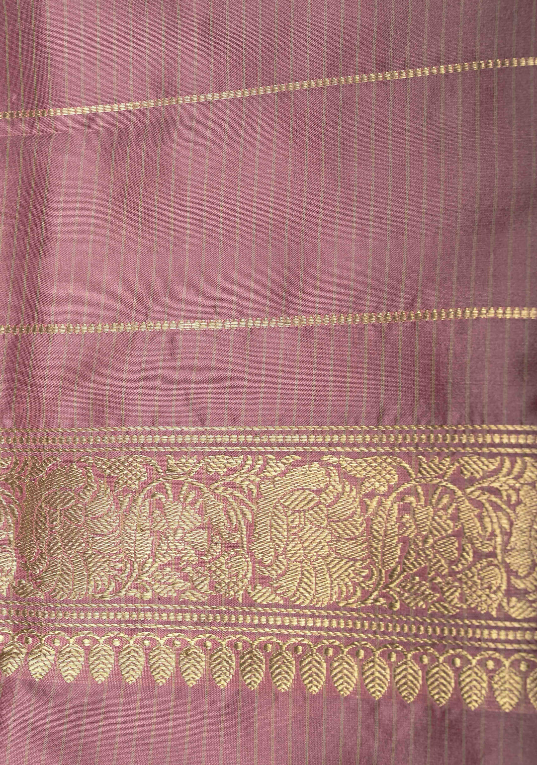 Dusty Brown Pure Banarasi Silk Saree with Floral Meenakari  Buttas and Ornate Zari Border | SILK MARK CERTIFIED