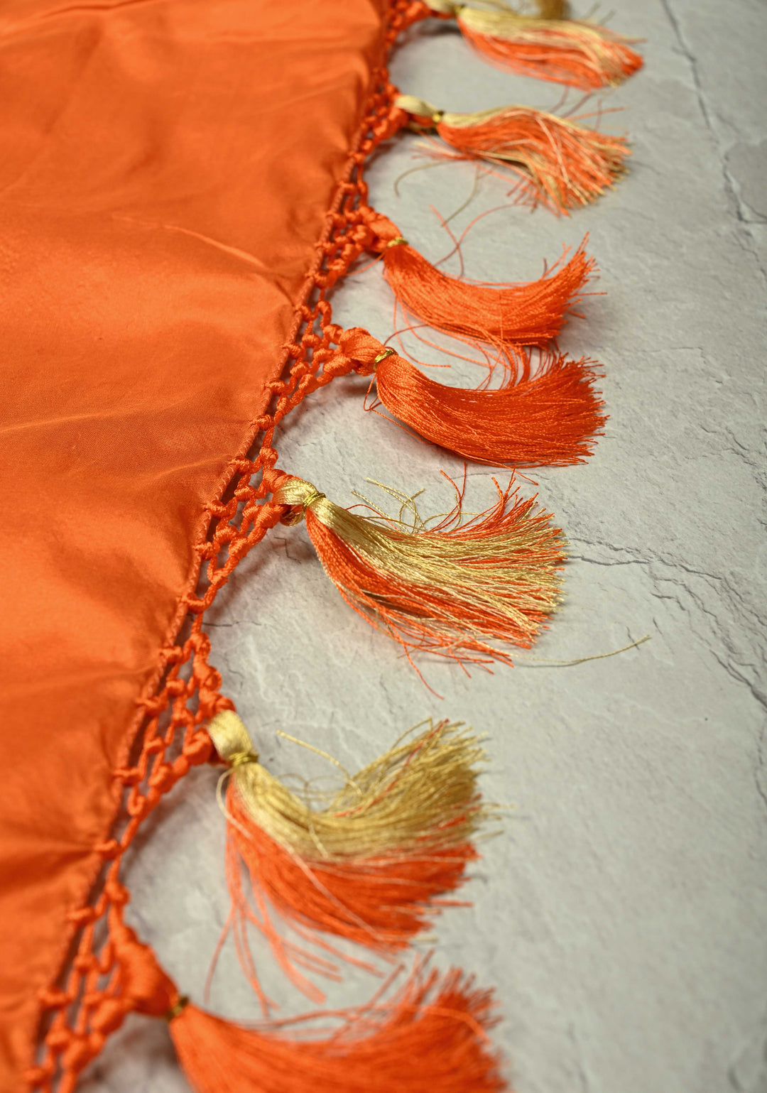 Orange Banarasi Pure Silk Saree with Intricate Rose Jaal Zari Border | SILK MARK CERTIFIED