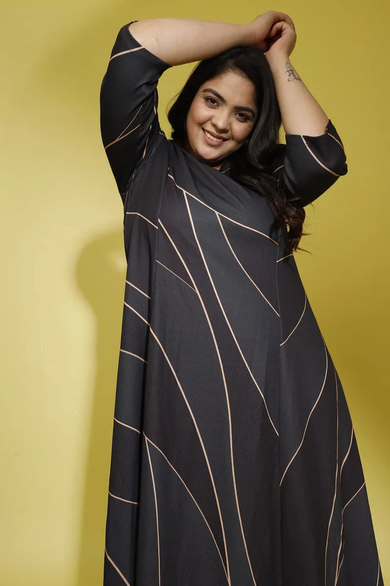 Teal Black Sculpted Cocktail Dress in Polyester Spandex Fabric for Women | Made to Order