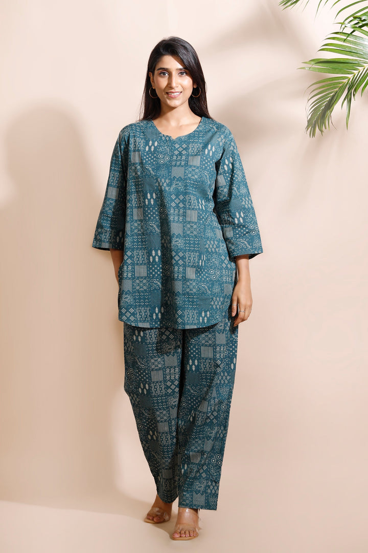 Niya Abstract Print Cotton Co-Ord Set | SHOBITAM