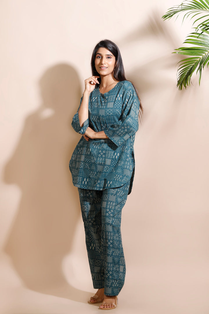 Niya Abstract Print Cotton Co-Ord Set | SHOBITAM