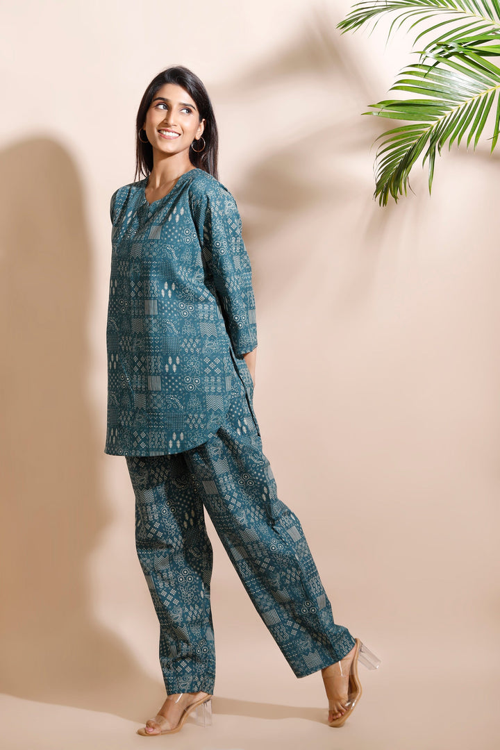 Niya Abstract Print Cotton Co-Ord Set | SHOBITAM
