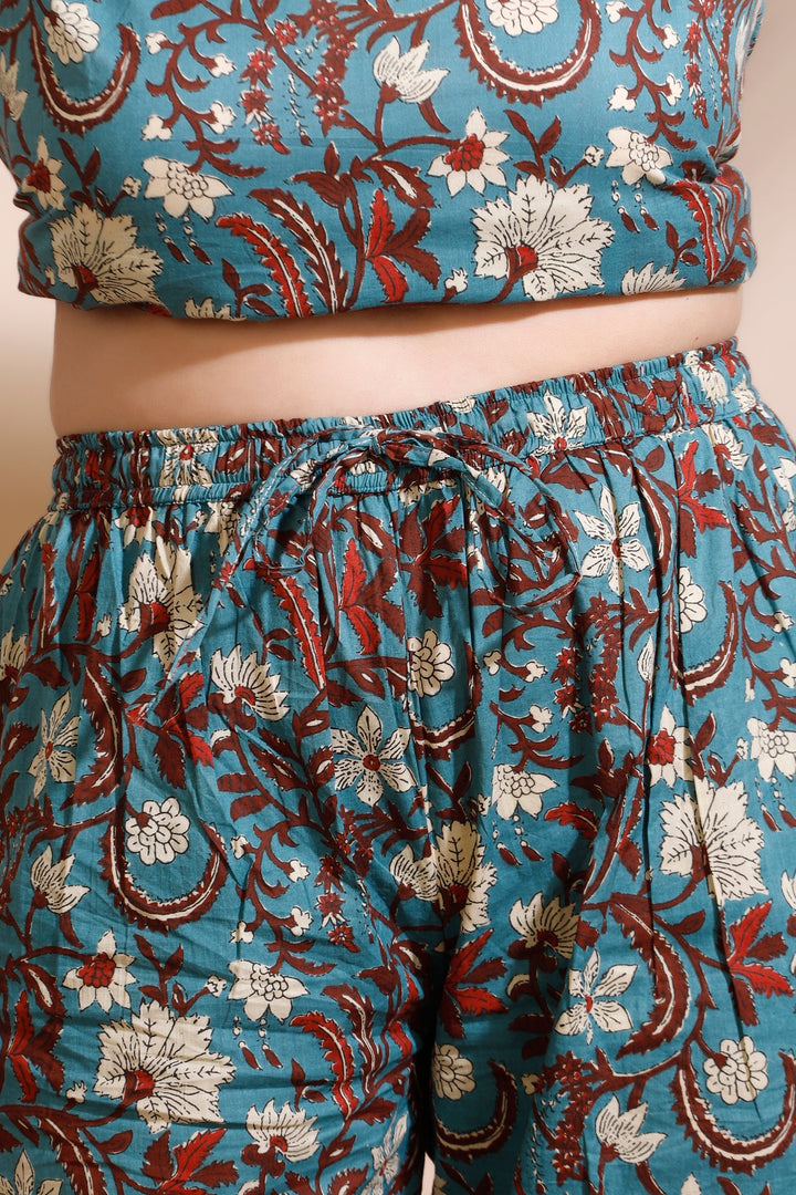 Aangan Kalamkari Floral Cotton Co-ord Set | SHOBITAM