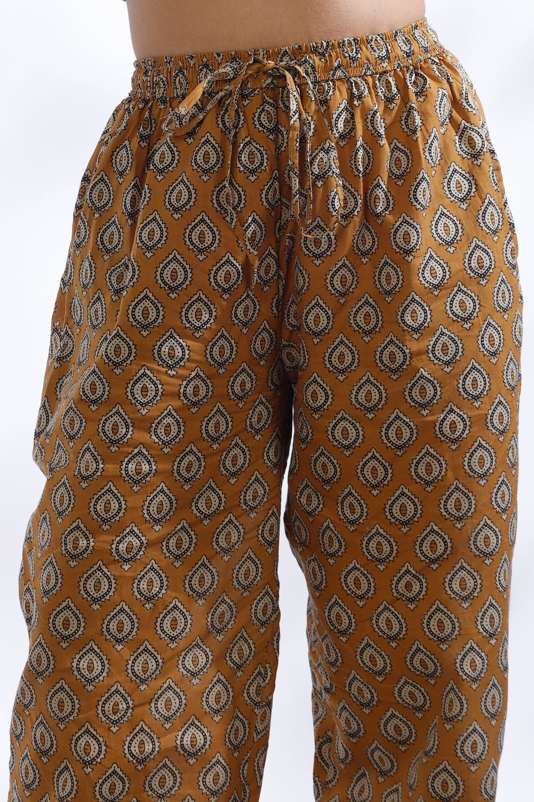 Mustard Maati Butta Print Cotton Co-ord Set | SHOBITAM