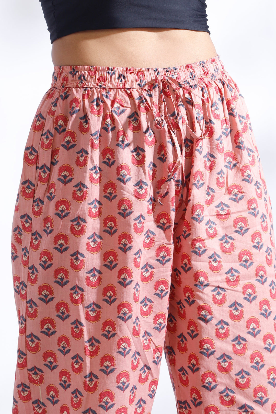 Krisumi Butta Print Cotton Loungewear Long Kurta Co-ord Set | SHOBITAM