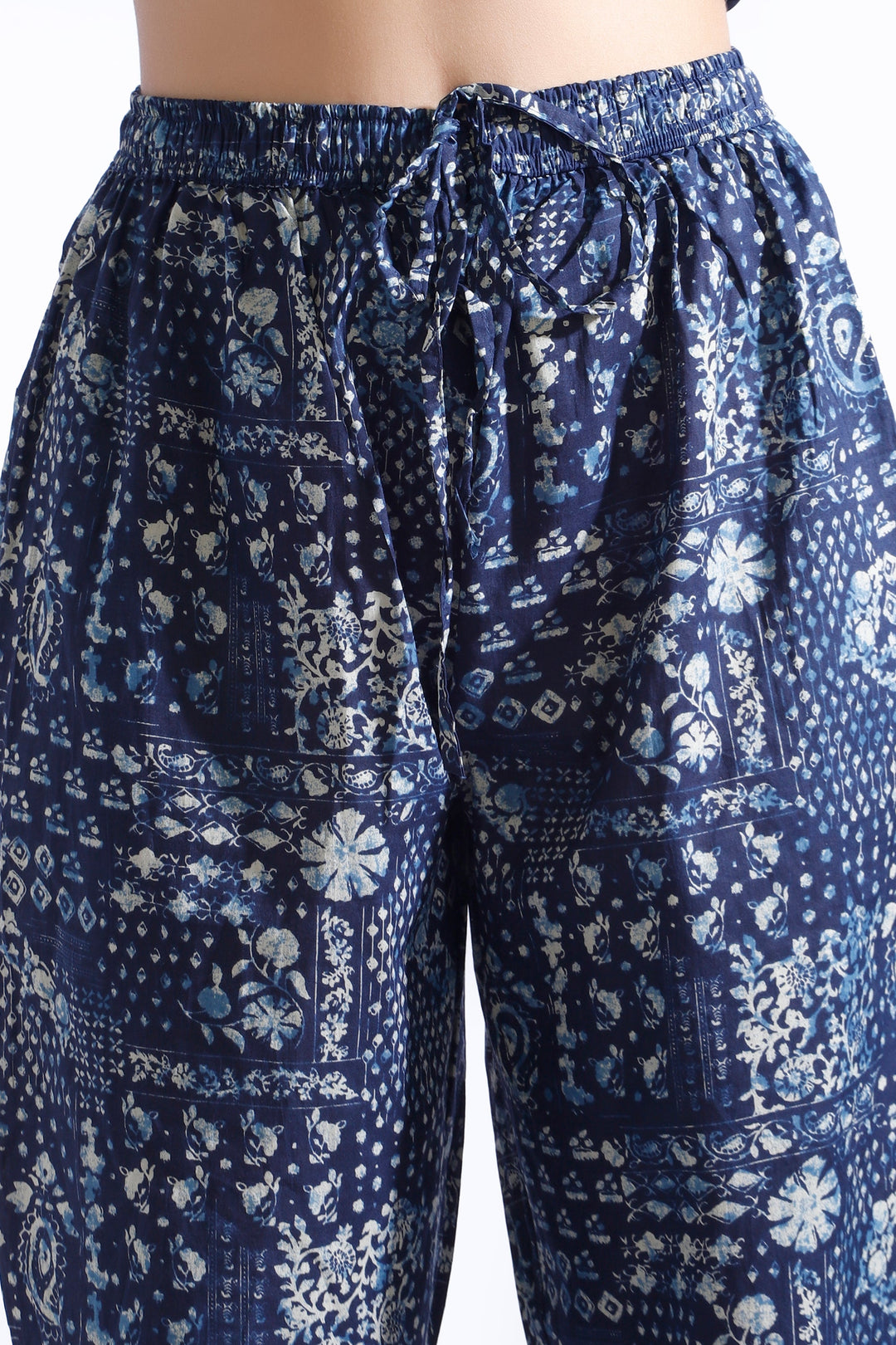 River Blue Abstract Print Cotton Co-ord Set | SHOBITAM