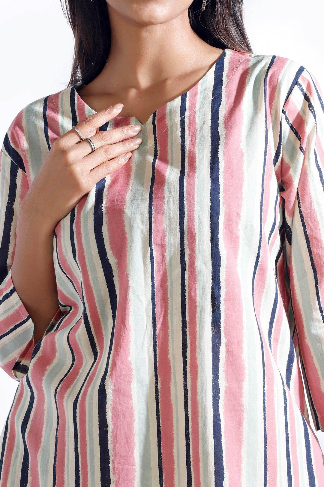 Gulabi Stripes Loungewear Co-ord Set | SHOBITAM