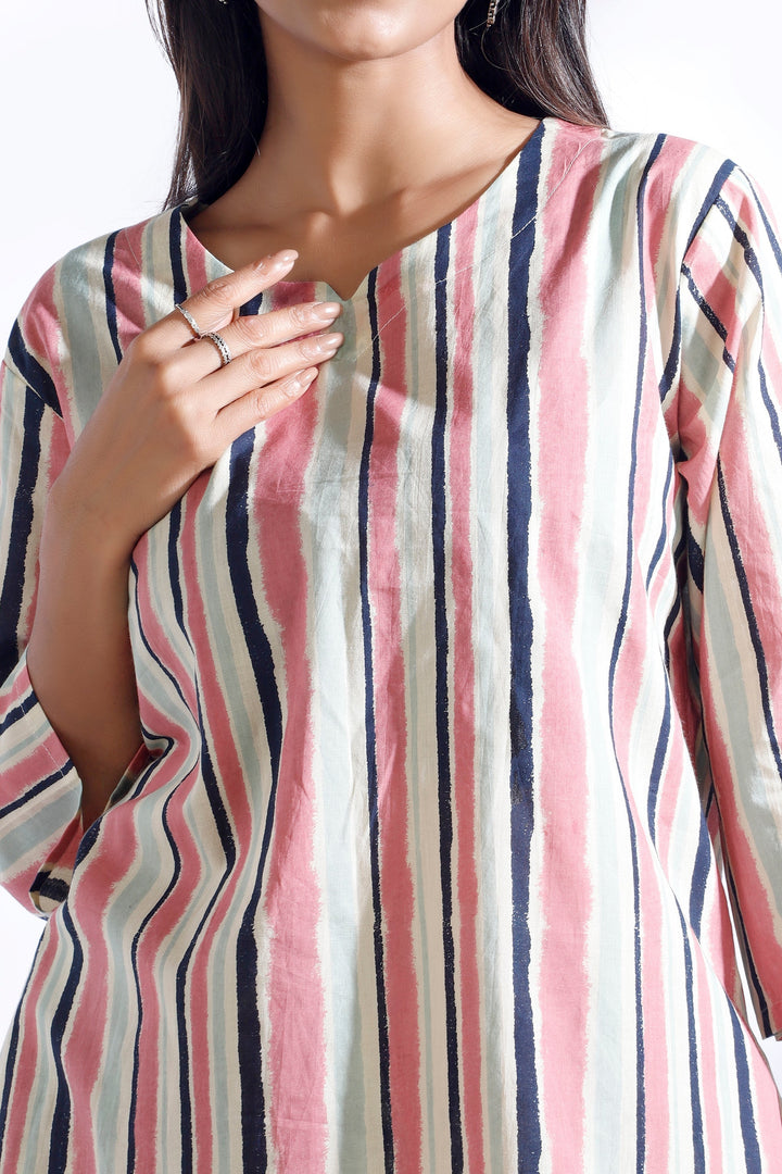 Gulabi Stripes Loungewear Co-ord Set | SHOBITAM