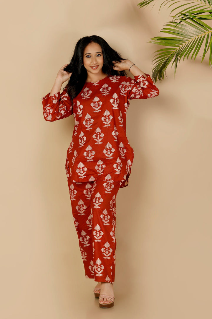 Rubina Butta Print Cotton Co-ord Set | SHOBITAM