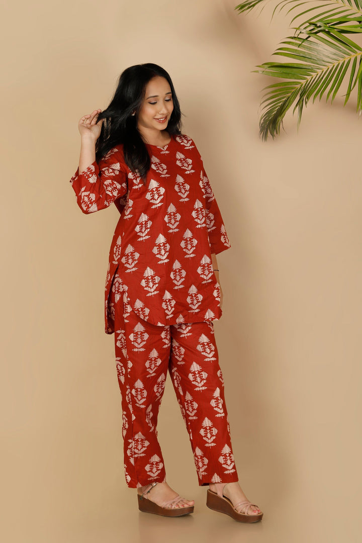 Rubina Butta Print Cotton Co-ord Set | SHOBITAM