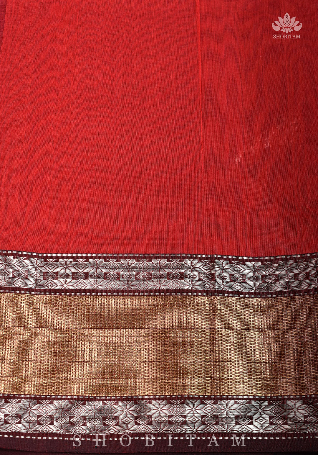 Exquisite Meenakari Handwoven Maheshwari Silk Cotton Saree in Purple & Red Dual tone
