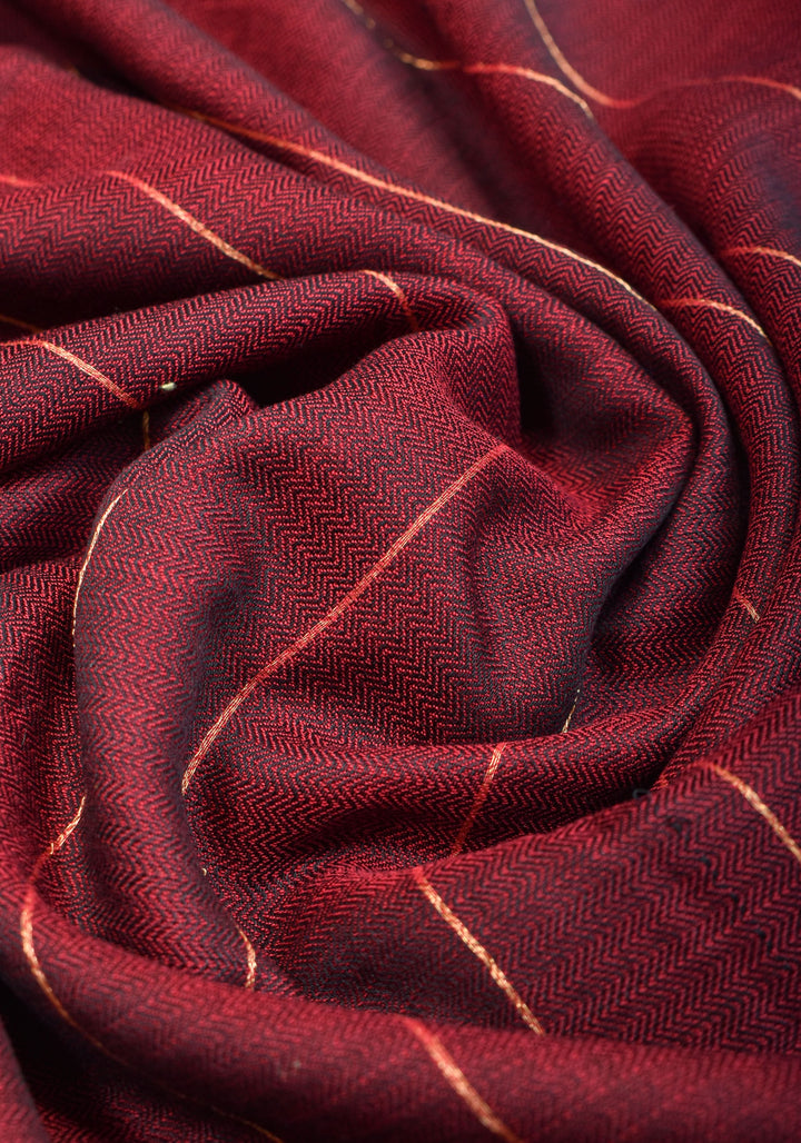 Reversible Maheshwari Saree in mercerised Cotton with extra Long tassle in Maroon and No blouse Piece