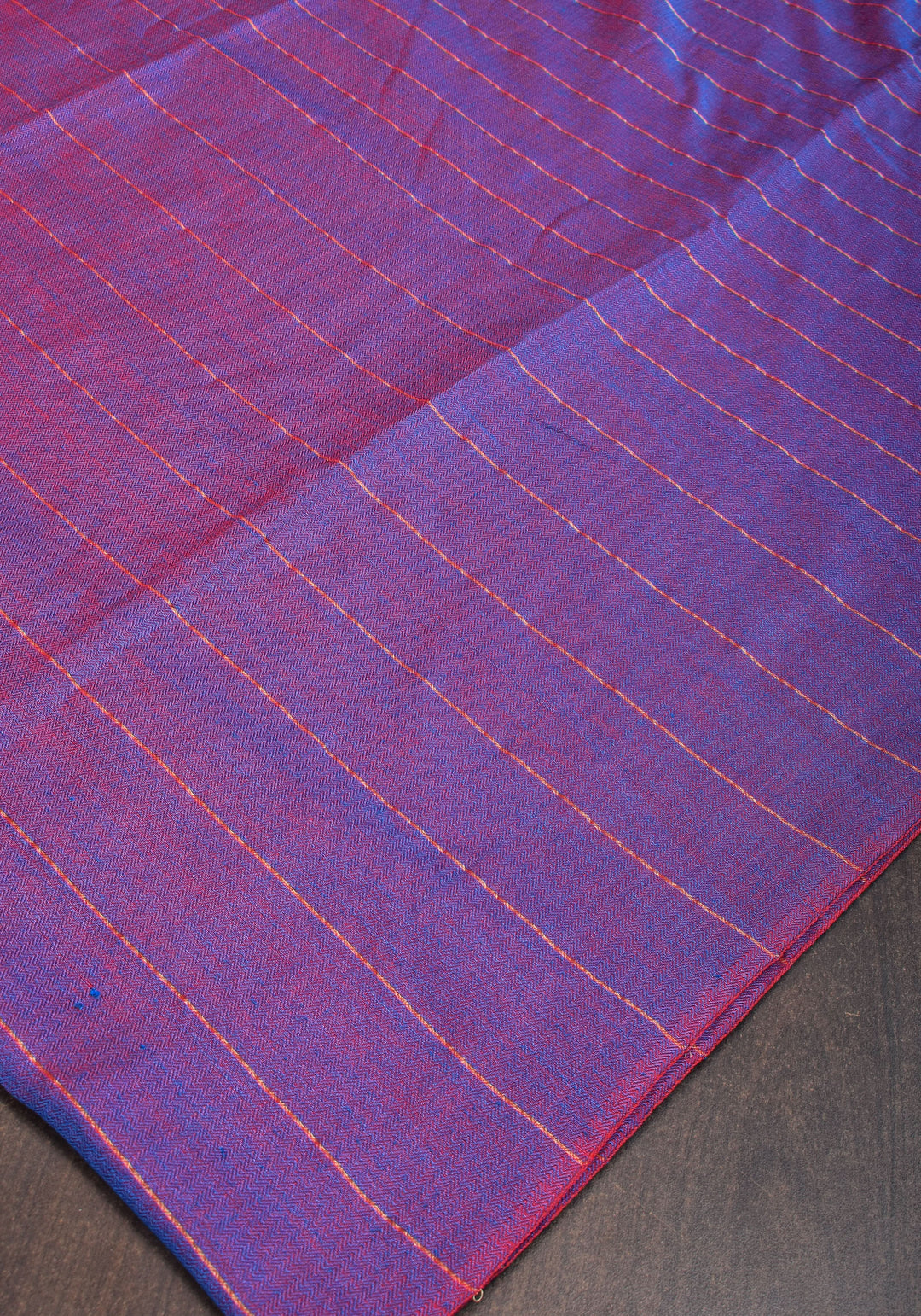 Reversible Maheshwari Saree in Mercerised Cotton with Extra Long tassles in Purple, no blouse Piece