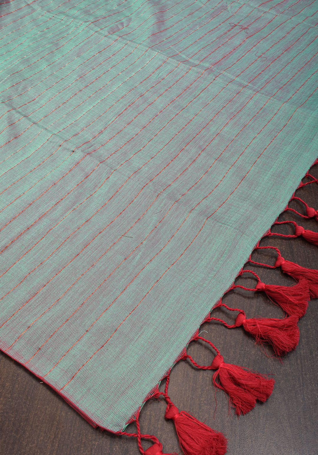 Reversible  Maheshwari Mercerised Cotton Saree with extralong tassels, no blouse piece