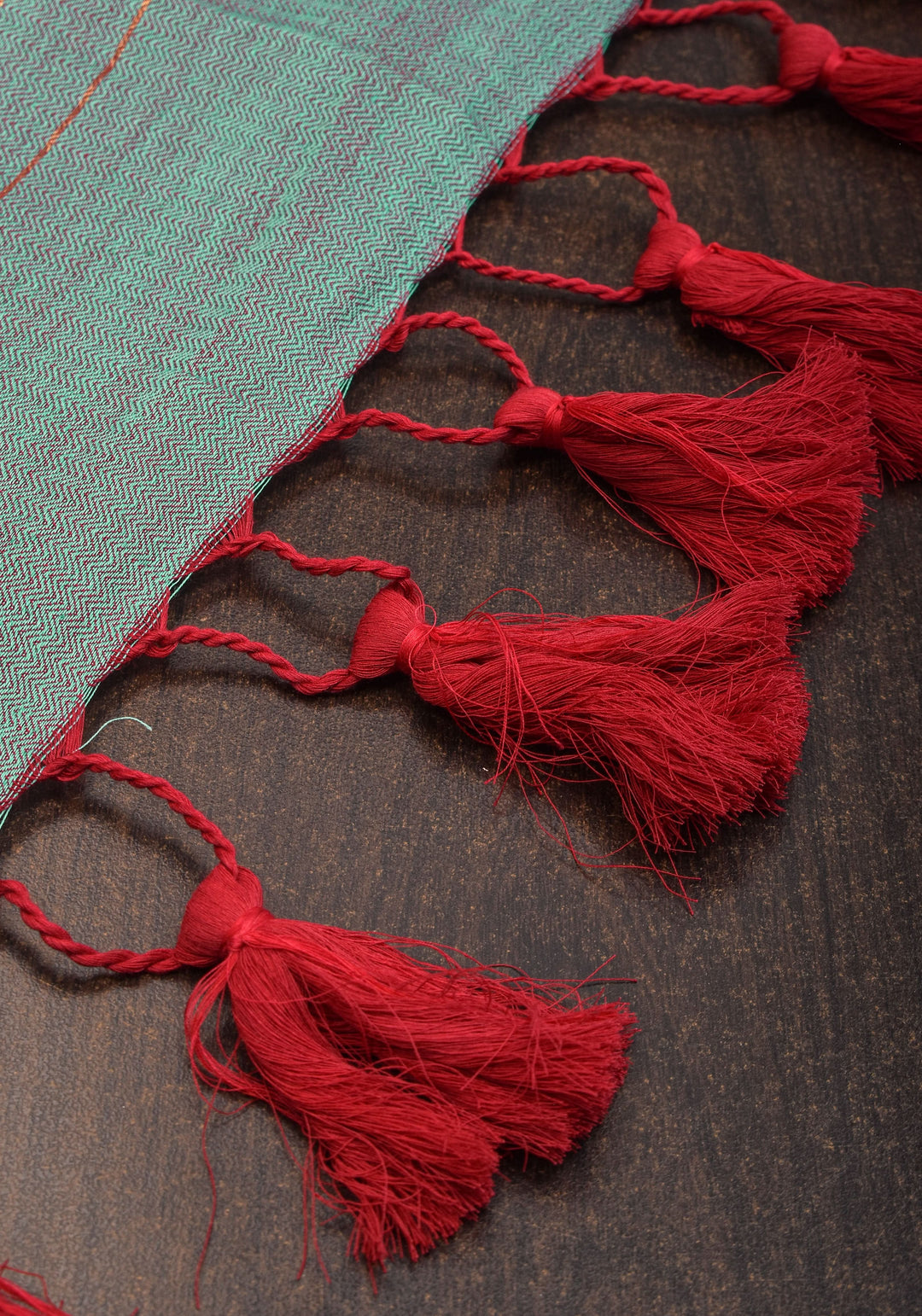 Reversible  Maheshwari Mercerised Cotton Saree with extralong tassels, no blouse piece