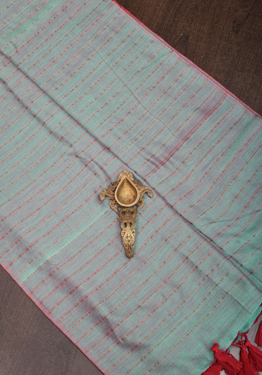 Reversible  Maheshwari Mercerised Cotton Saree with extralong tassels, no blouse piece