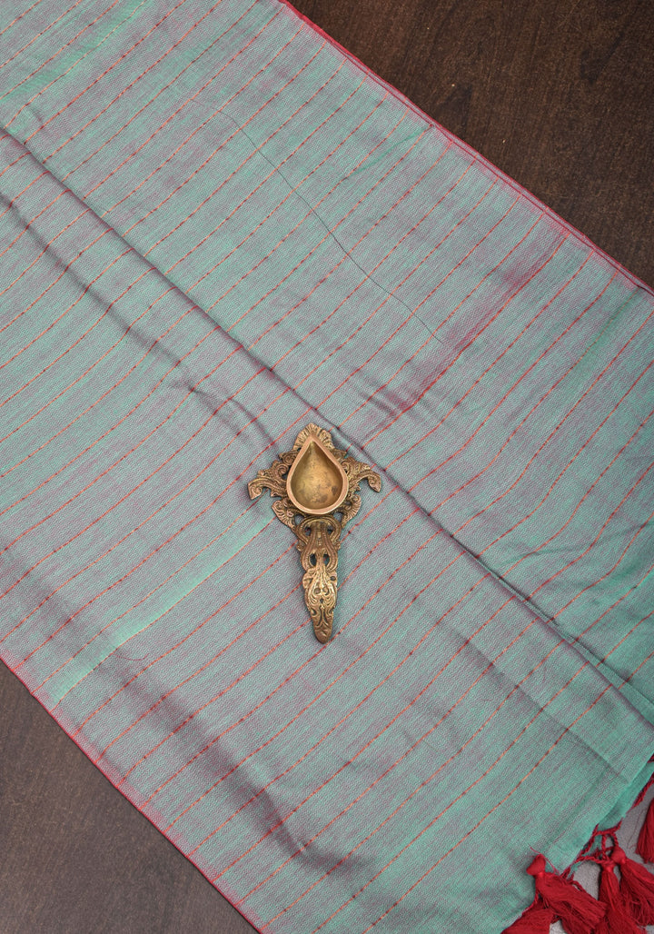 Reversible  Maheshwari Mercerised Cotton Saree with extralong tassels, no blouse piece