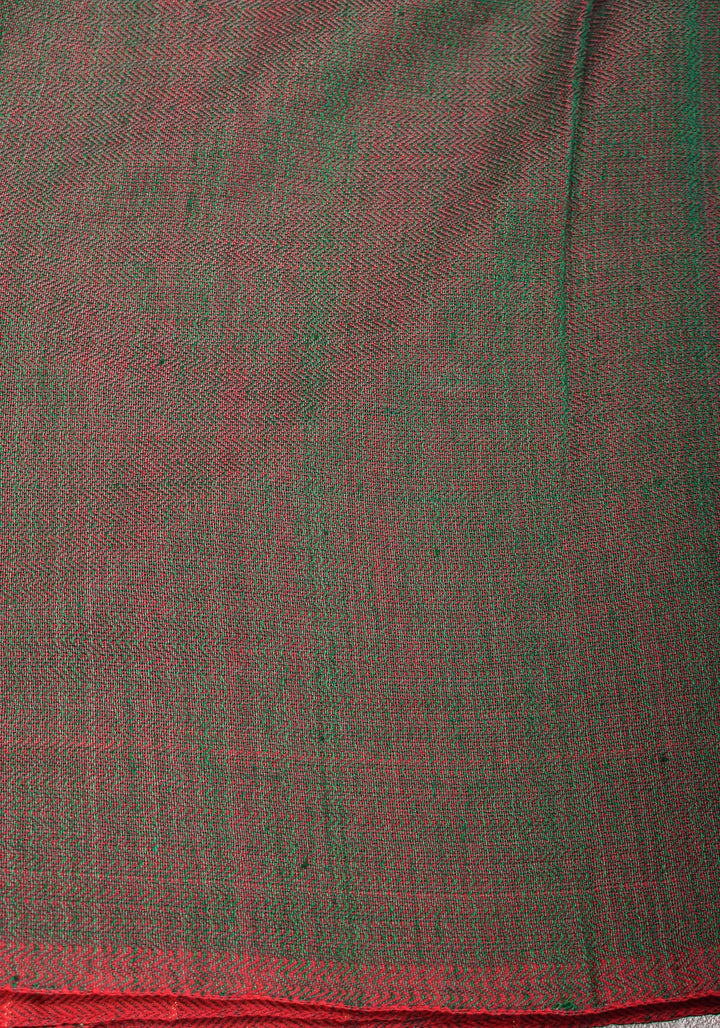 Handwoven Maheshwari Reversible Cotton Saree in Green and No blouse Piece