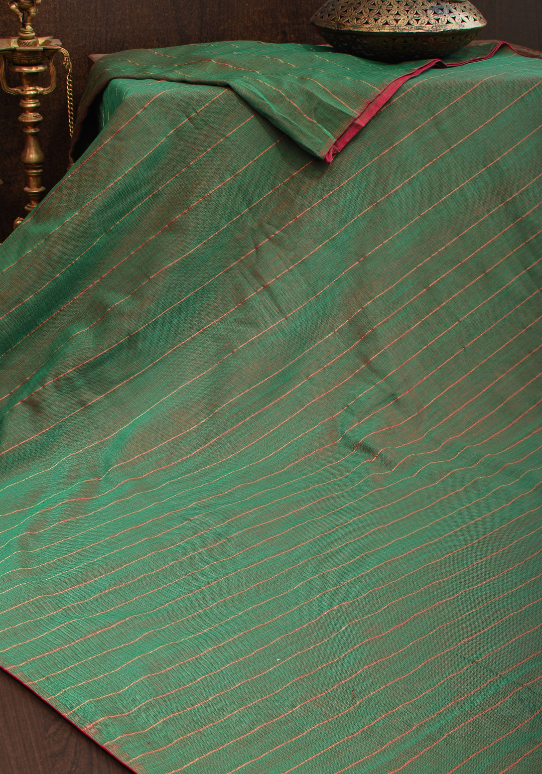 Reversible  Maheshwari Mercerised Cotton Saree with extralong tassels, no blouse piece