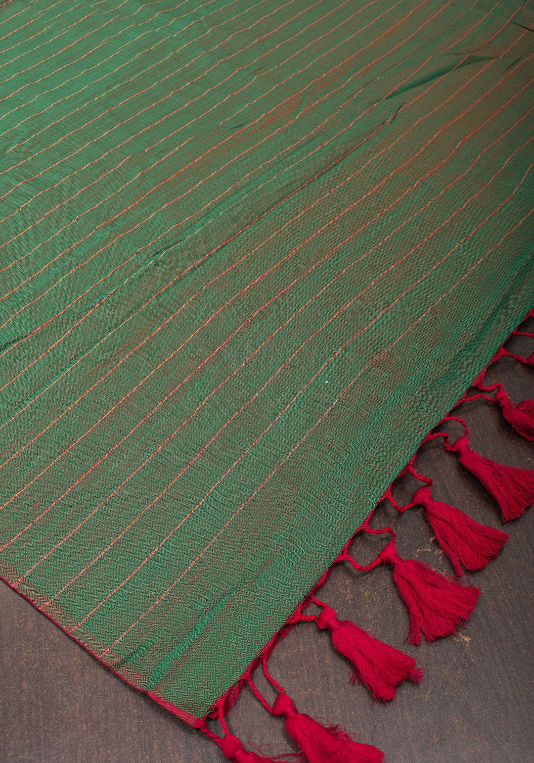 Reversible  Maheshwari Mercerised Cotton Saree with extralong tassels, no blouse piece