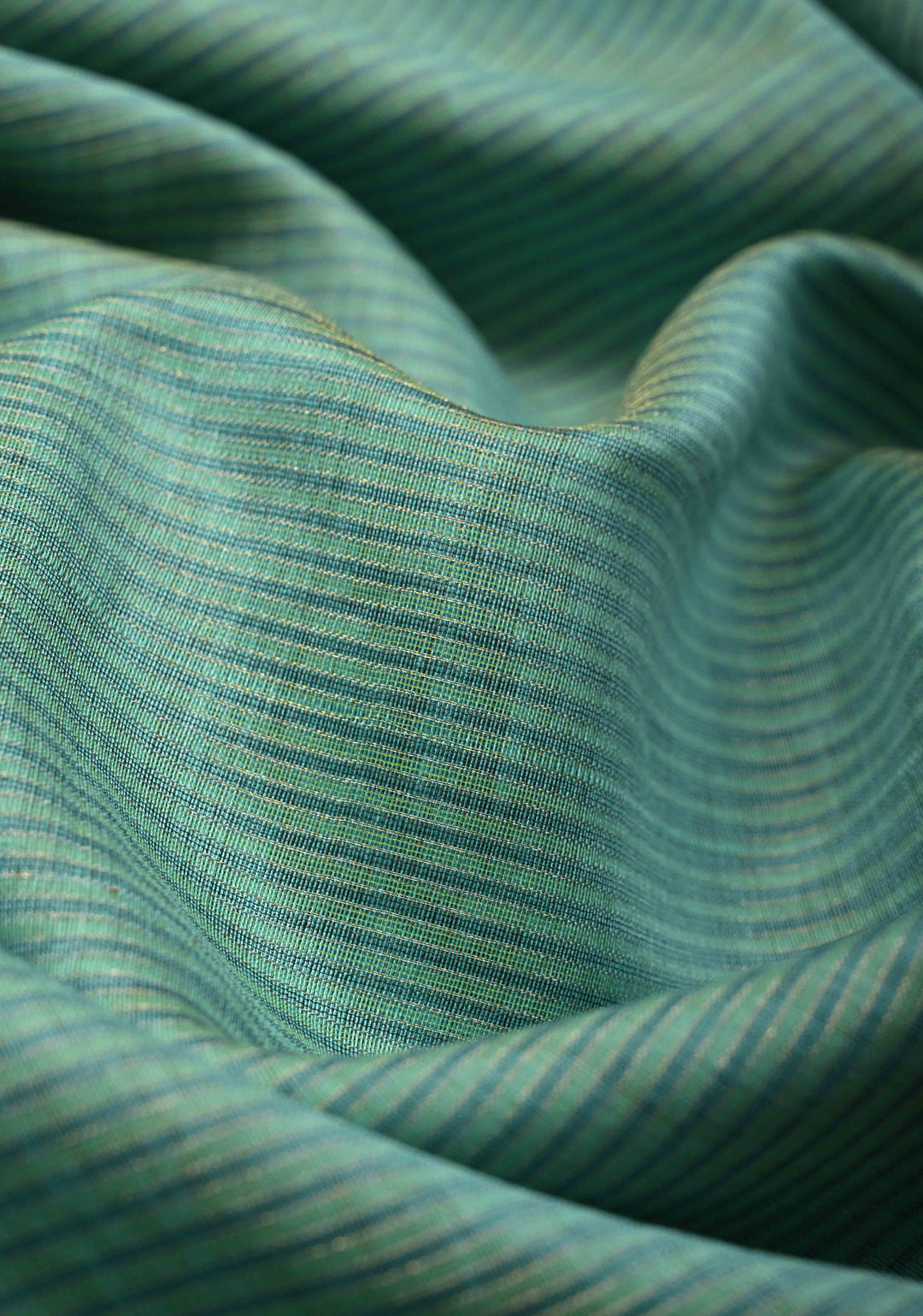 Aqua Handwoven Maheshwari Silk Cotton Saree with Contrast Zari Borders