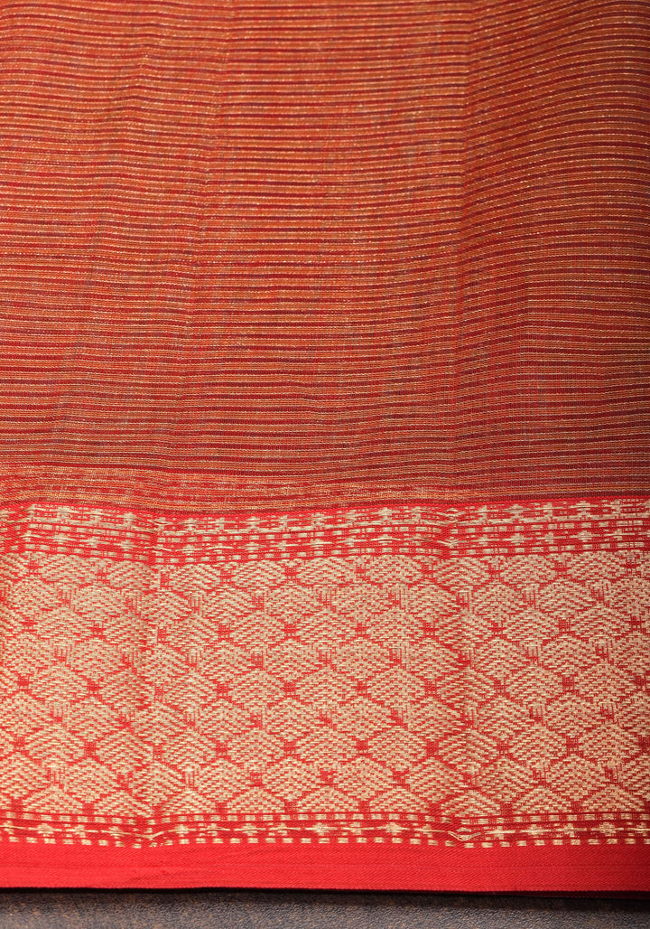 Aqua Handwoven Tissue Maheshwari Silk Cotton Saree