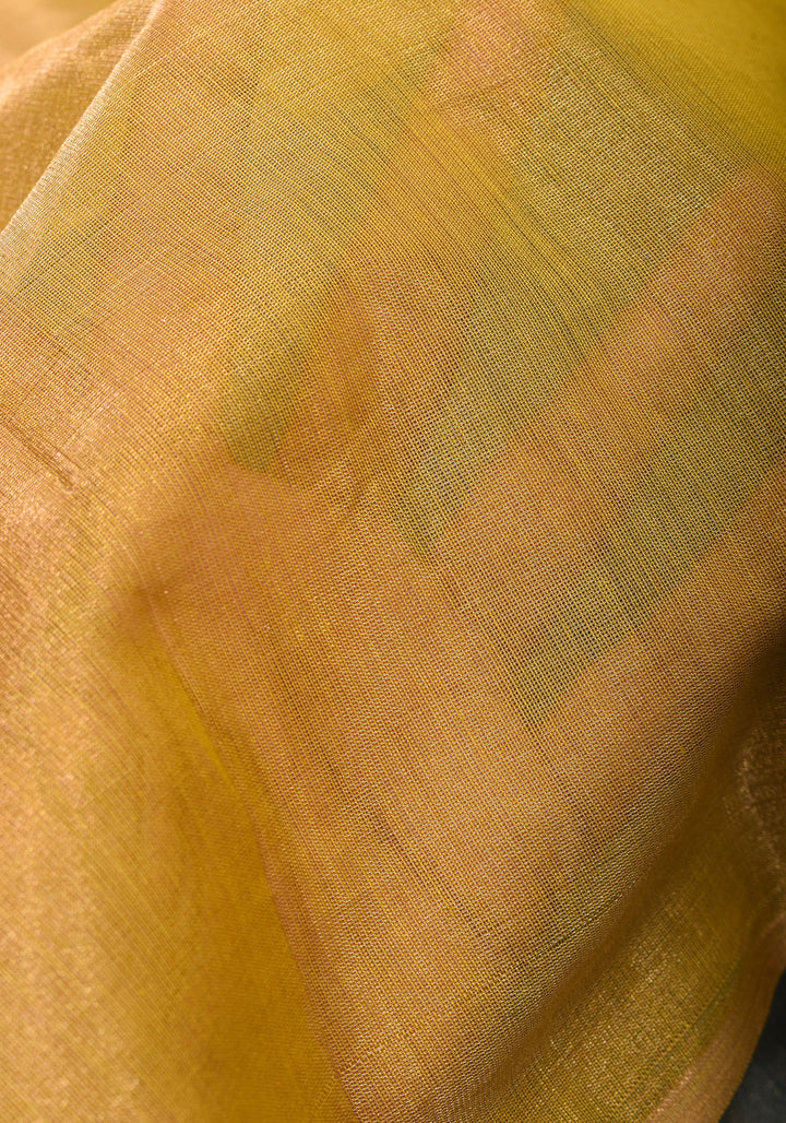 Ombre Copper Shimmering Maheshwari Tissue Silk Cotton Handloom Saree