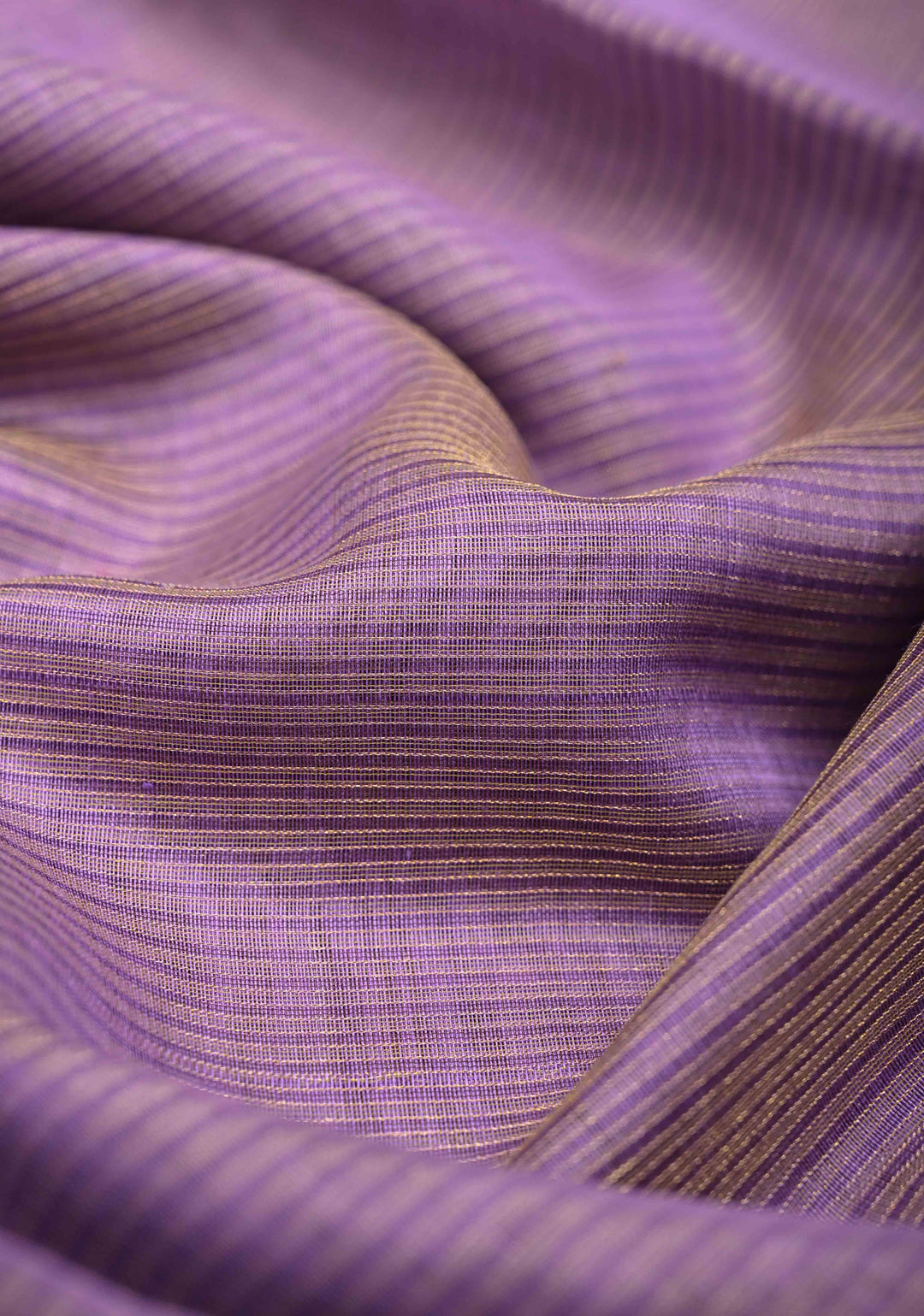 Lavender Handwoven Zari Stripes Maheshwari Silk Cotton Saree