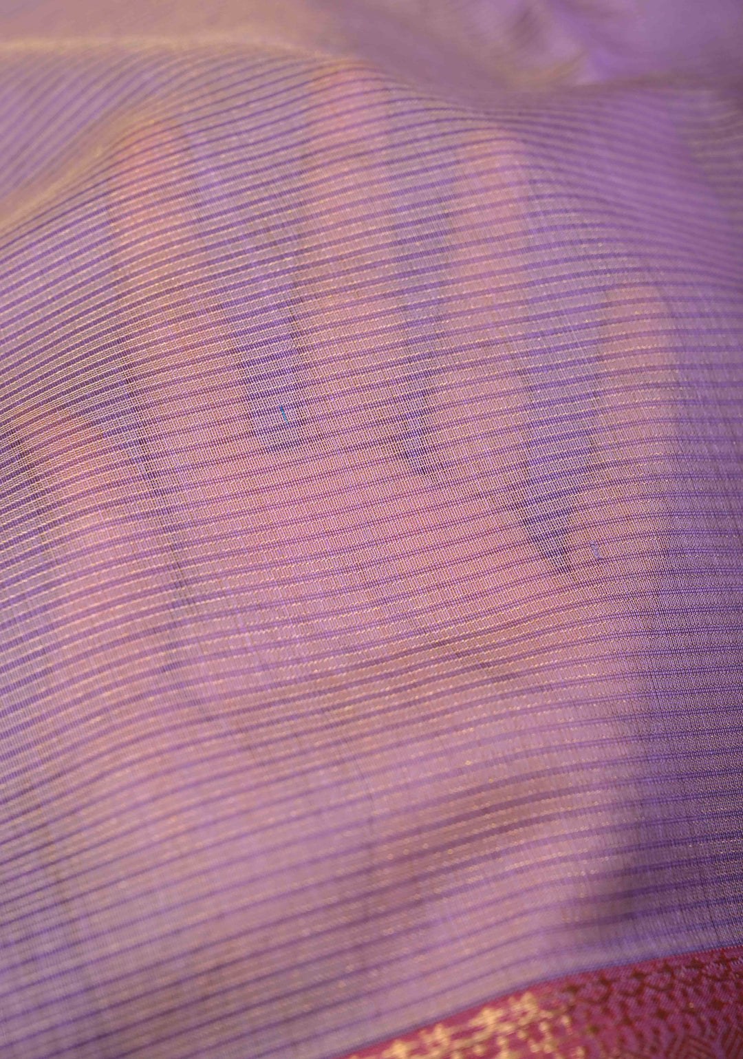 Lavender Handwoven Zari Stripes Maheshwari Silk Cotton Saree