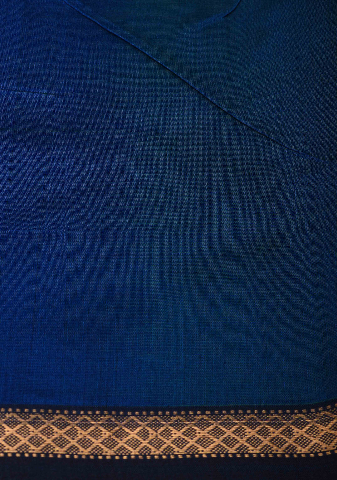 Blue Ombre Handwoven Maheshwari Silk Cotton Saree with Zari Stripes and Minimal Zari Border