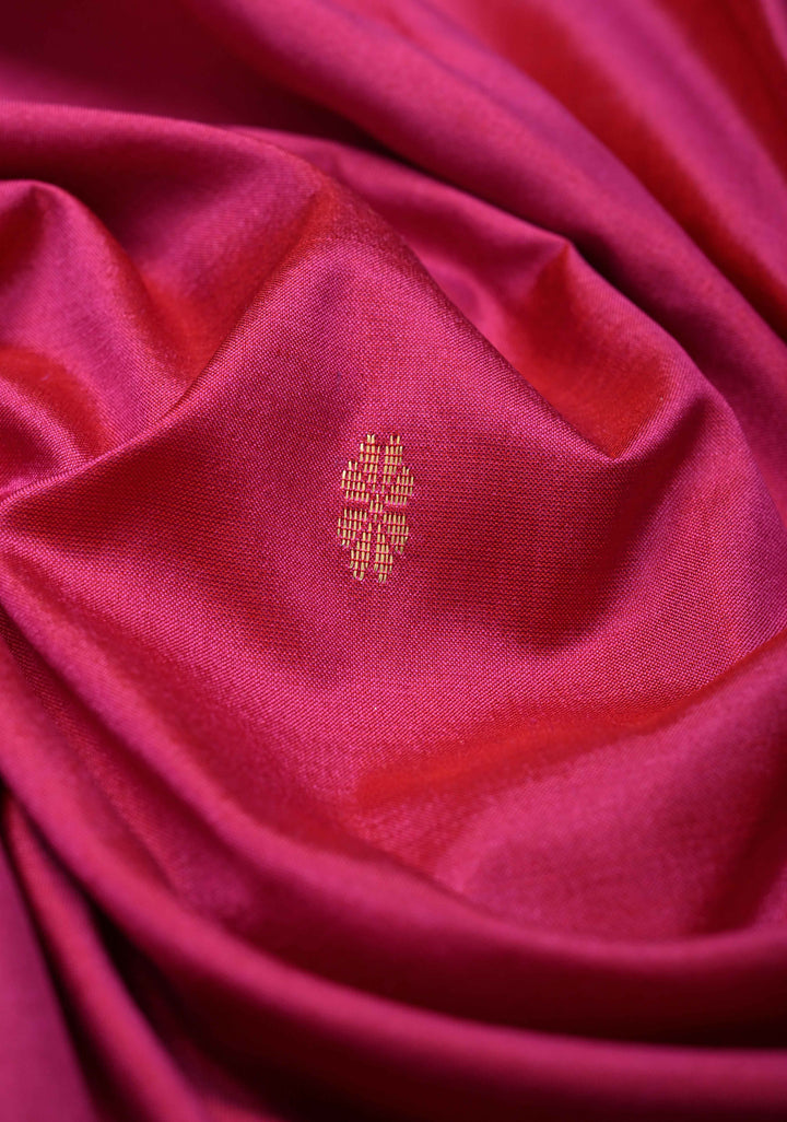 Hot Pink Maheshwari Pure Silk Saree with Chunri Buttis and Zari Border | SILK MARK CERTIFIED