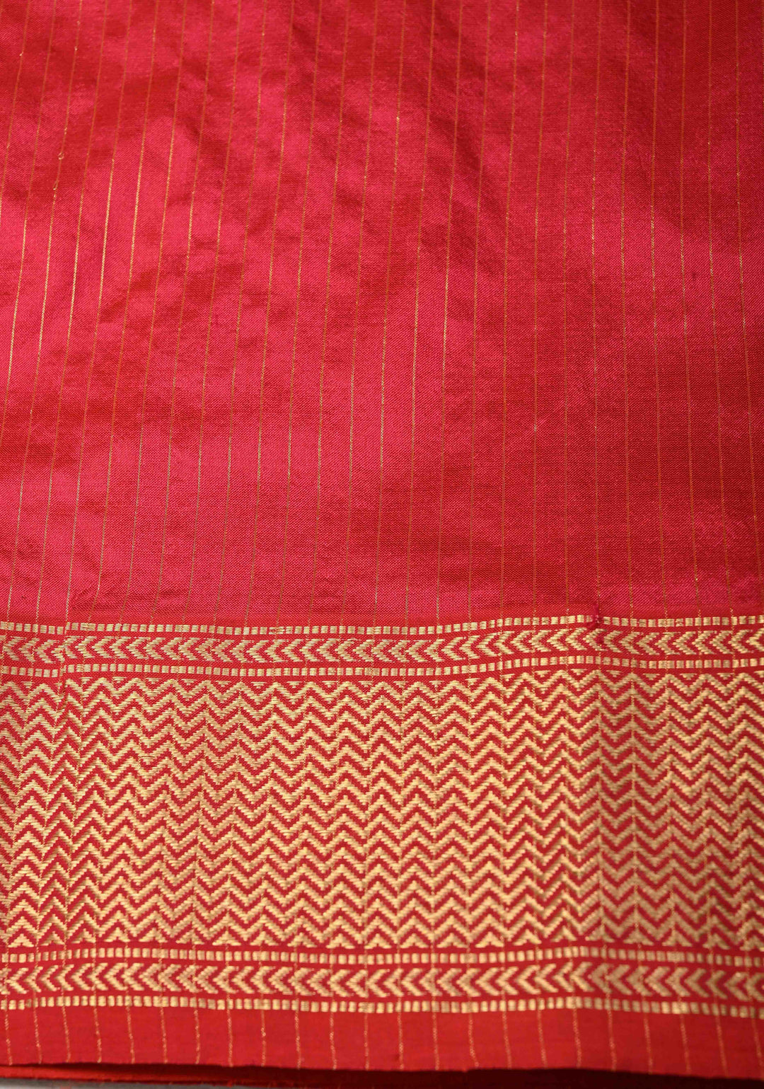 Orange Dual tone Maheshwari Pure Silk Saree with Chunri Buttis and Zari Border | SILK MARK CERTIFIED