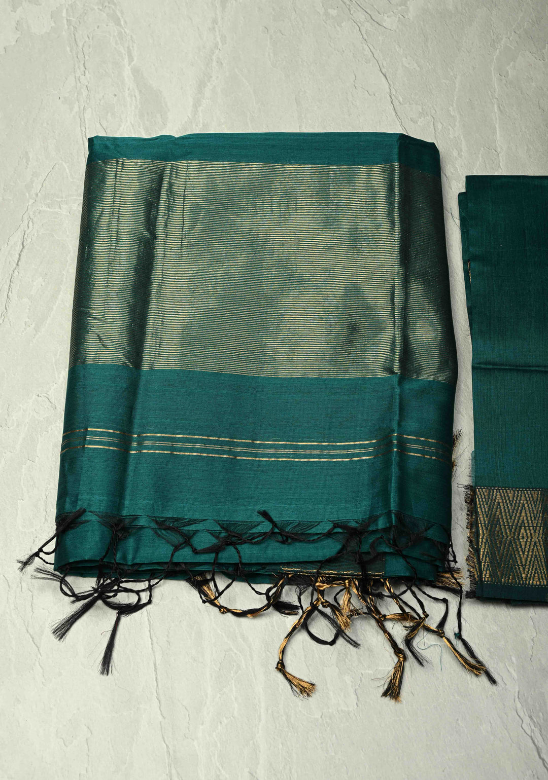 Custom made : 3 piece Suit Green Maheshwari Silk Cotton Stitched Salwar Kameez set