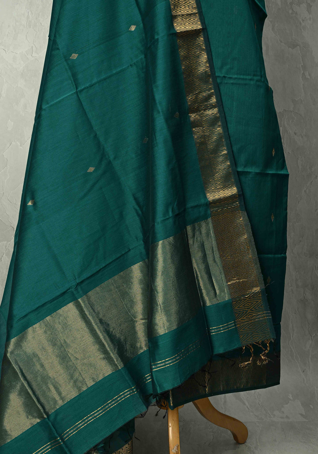 Custom made : 3 piece Suit Green Maheshwari Silk Cotton Stitched Salwar Kameez set