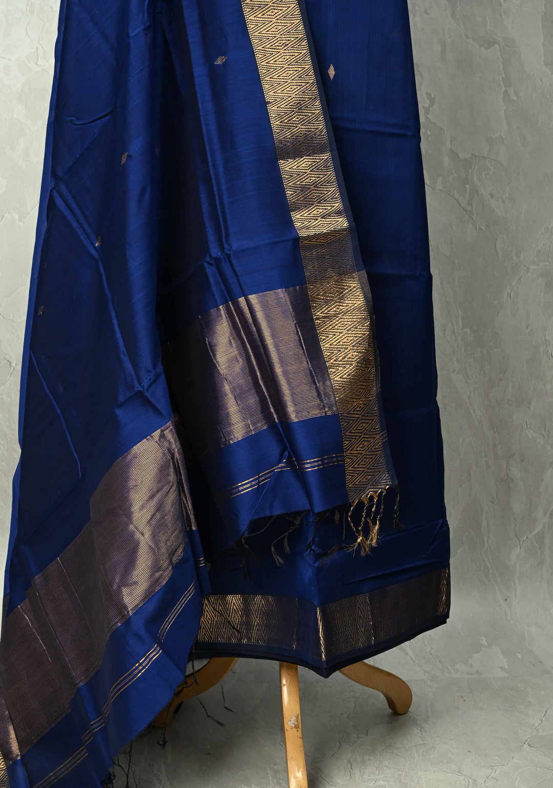 Custom made : 3 piece Suit Royal Blue  Maheshwari Silk Cotton Stitched Salwar Kameez set