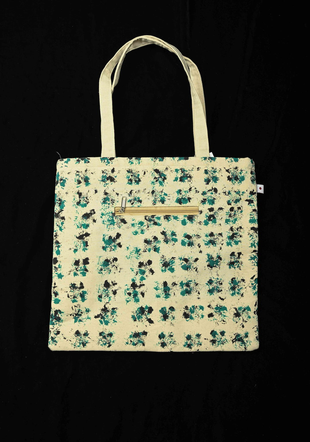 Beige Jute Persian Floral Suta Hand-Painted Tote Bag